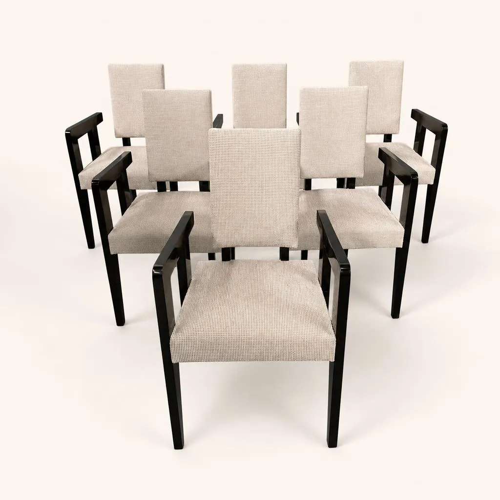 Suite de six fauteuils bridge 