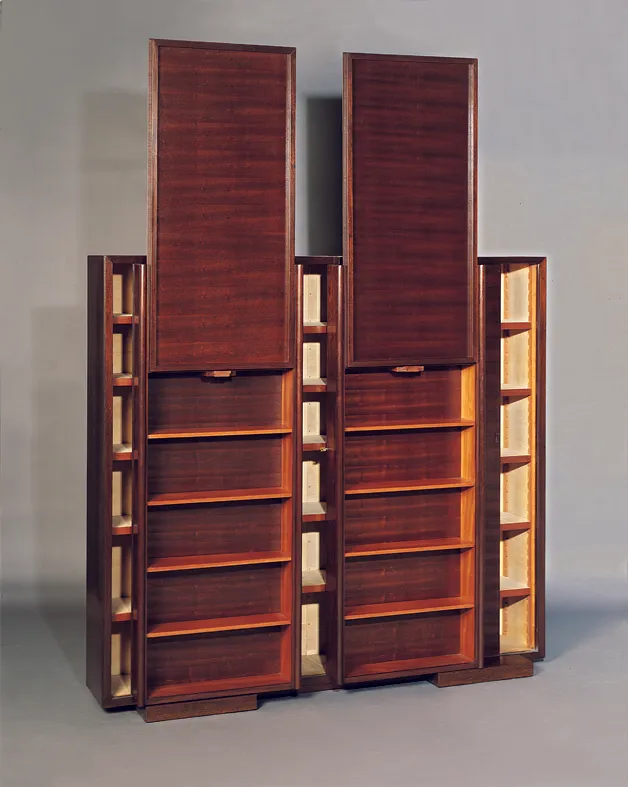 Detail view 1 – Bookcase with sliding doors