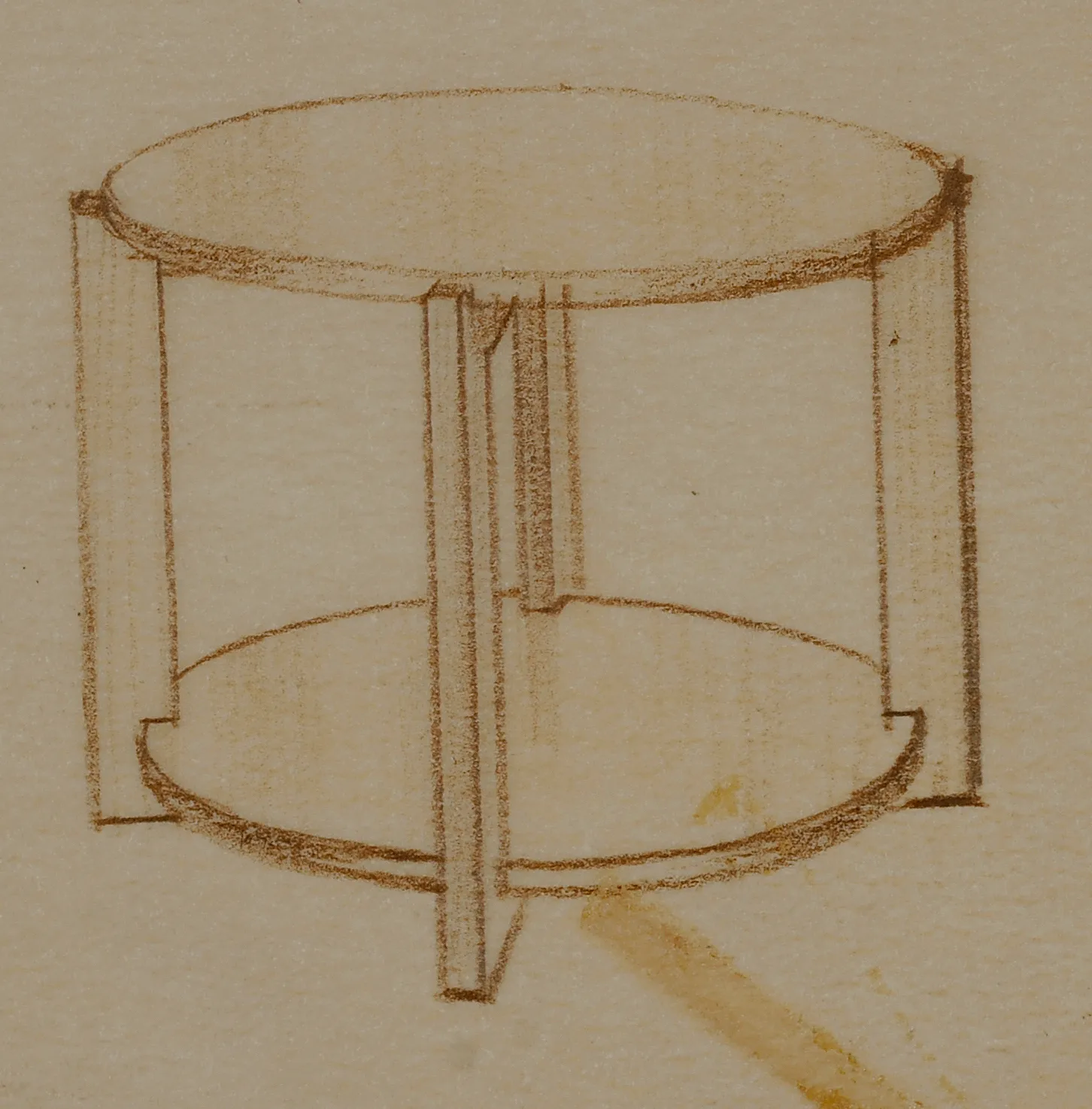 Vue de détail 1 – Guéridon à deux plateaux