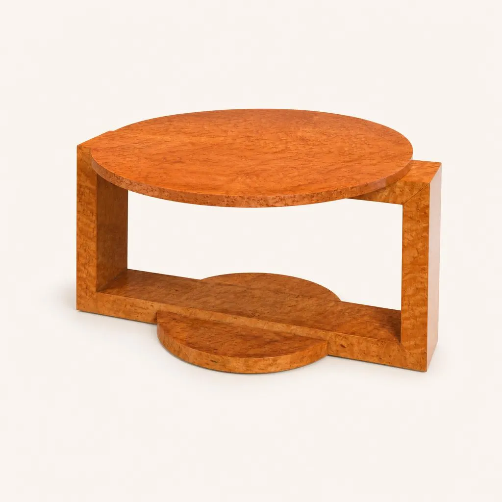 Table basse en érable moucheté