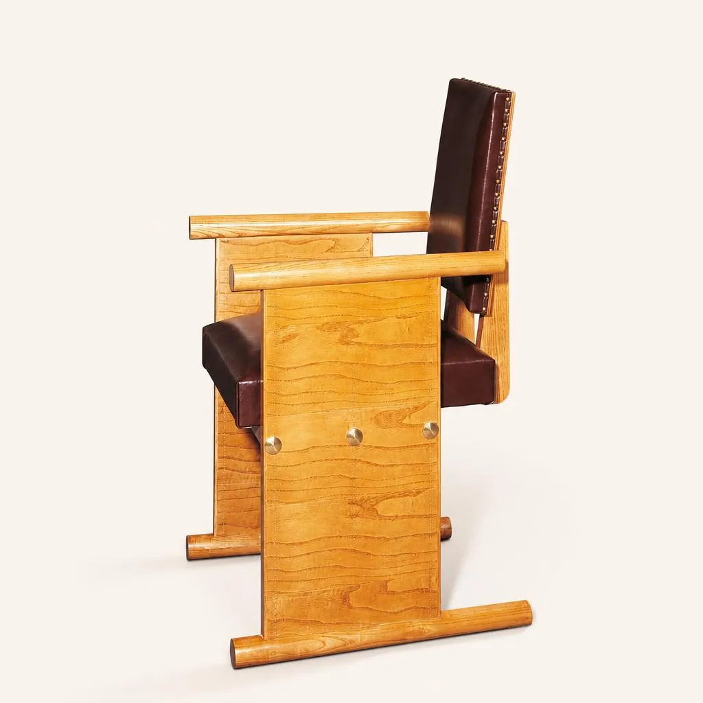 Four "bridge" armchairs in ash