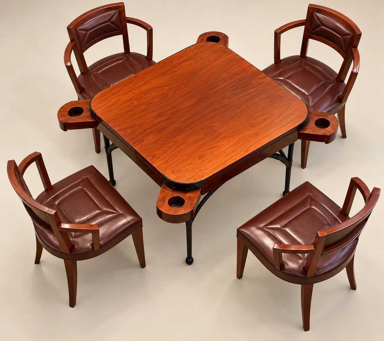 Vue de détail 2 – Table à jeux et ses quatre chaises