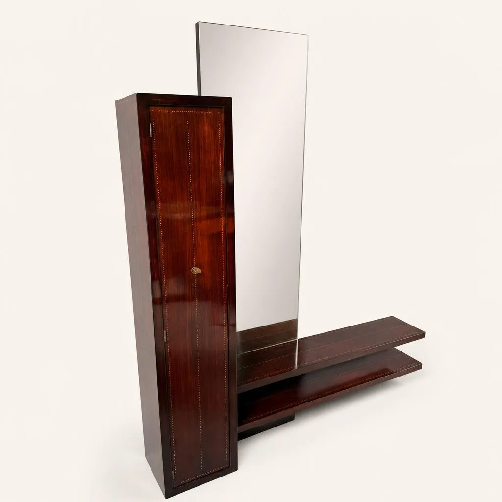 Hall stand in mahogany with brass nails