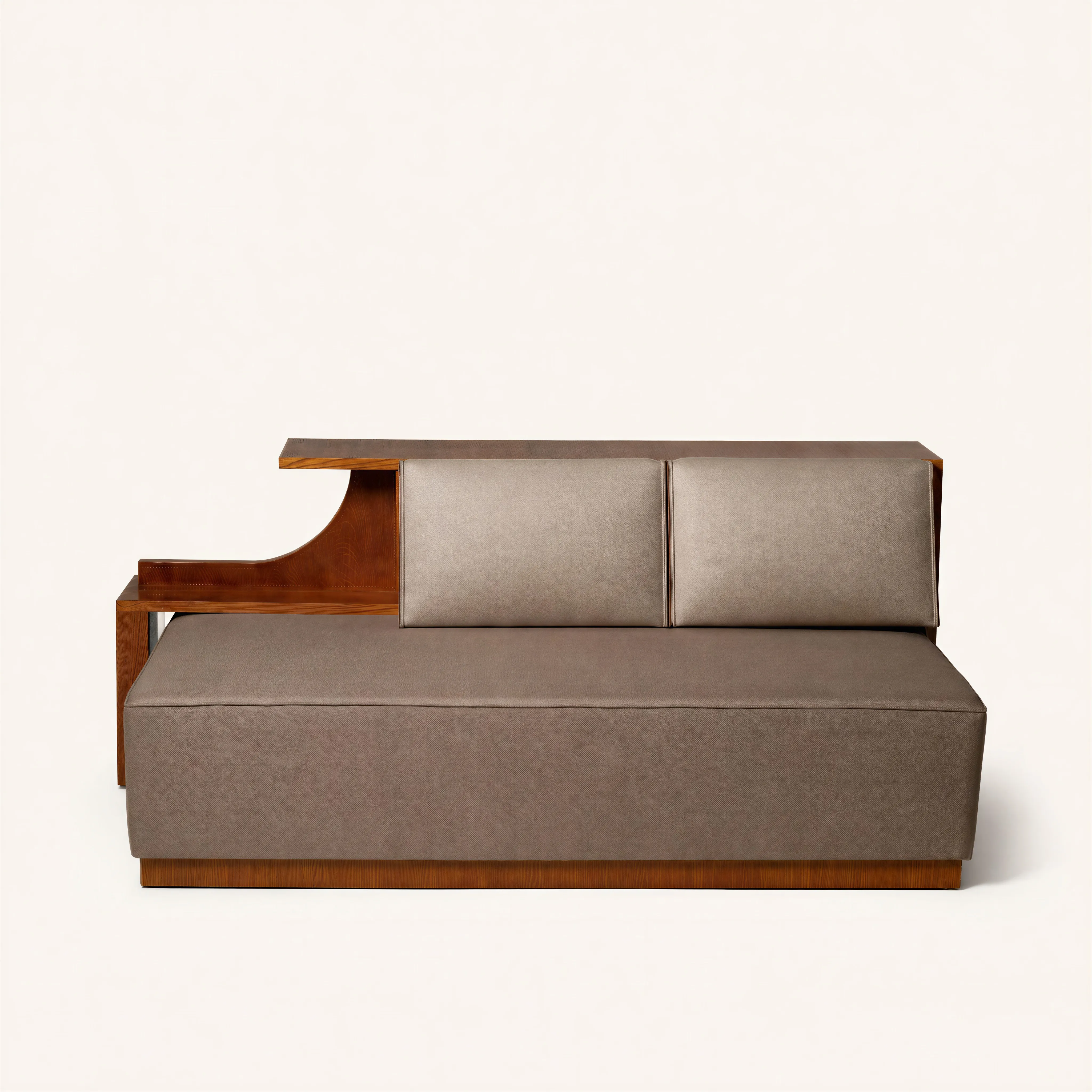Oak sofa-bed with two sliding backrests 