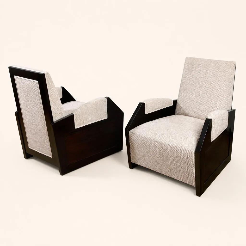 Pair of armchairs in mahogany