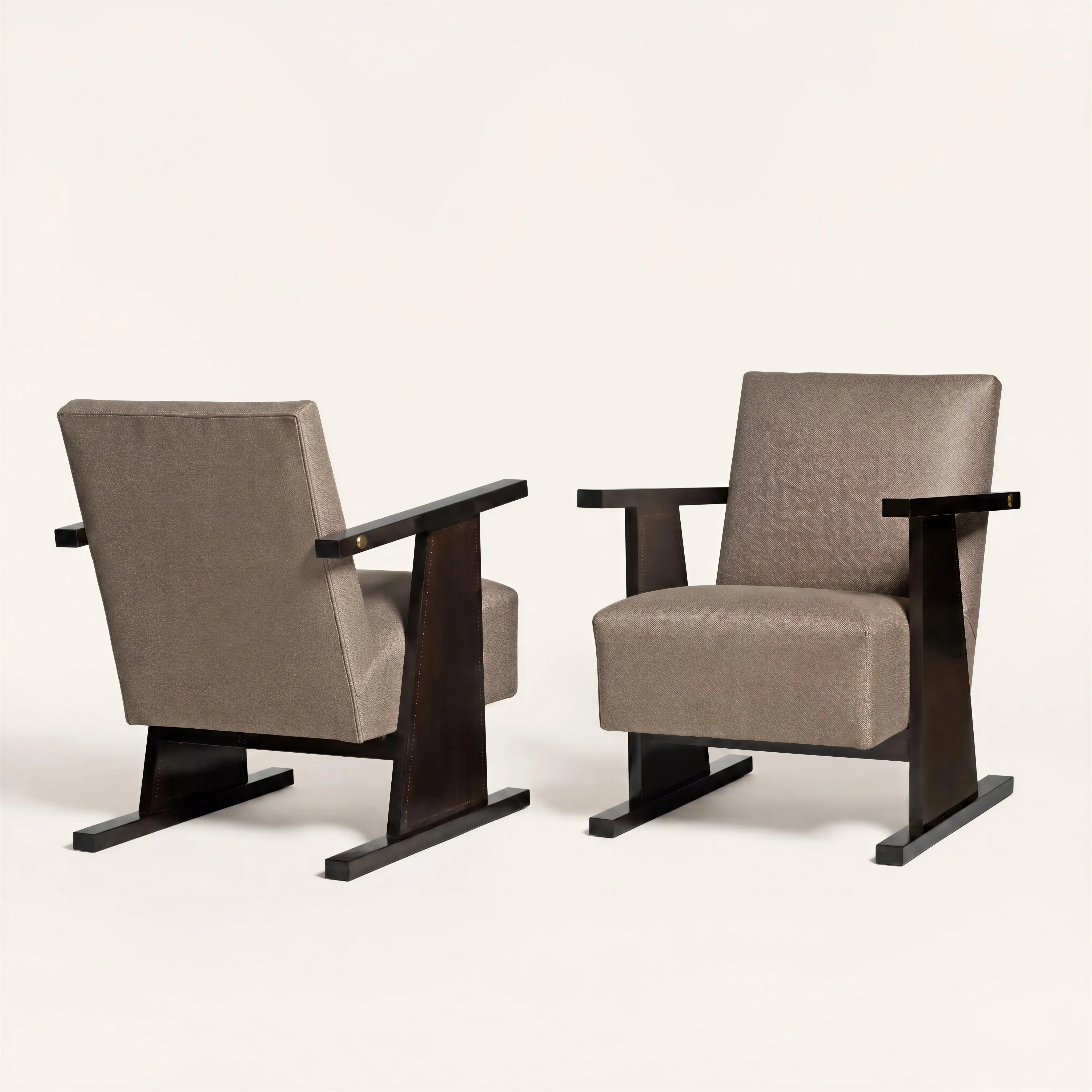 Pair of armchairs in mahogany