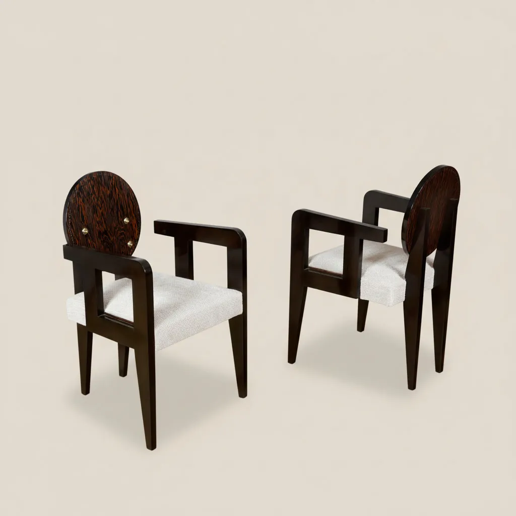 Paire de fauteuils « bridge » en pin d’Orégon
