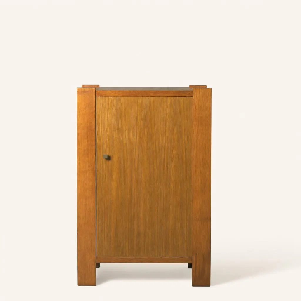 Detail view 1 – Pair of cabinets in oak