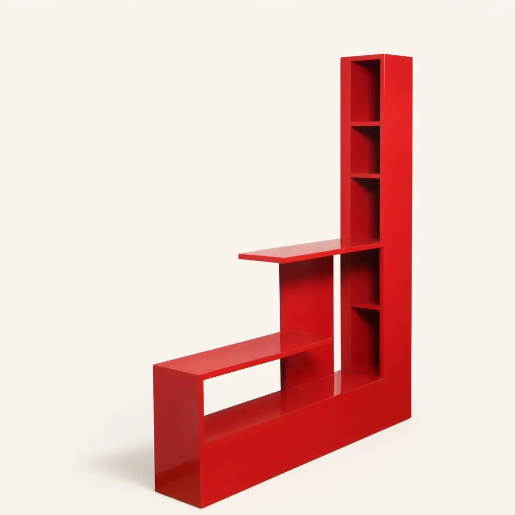 Red lacquer bookcase