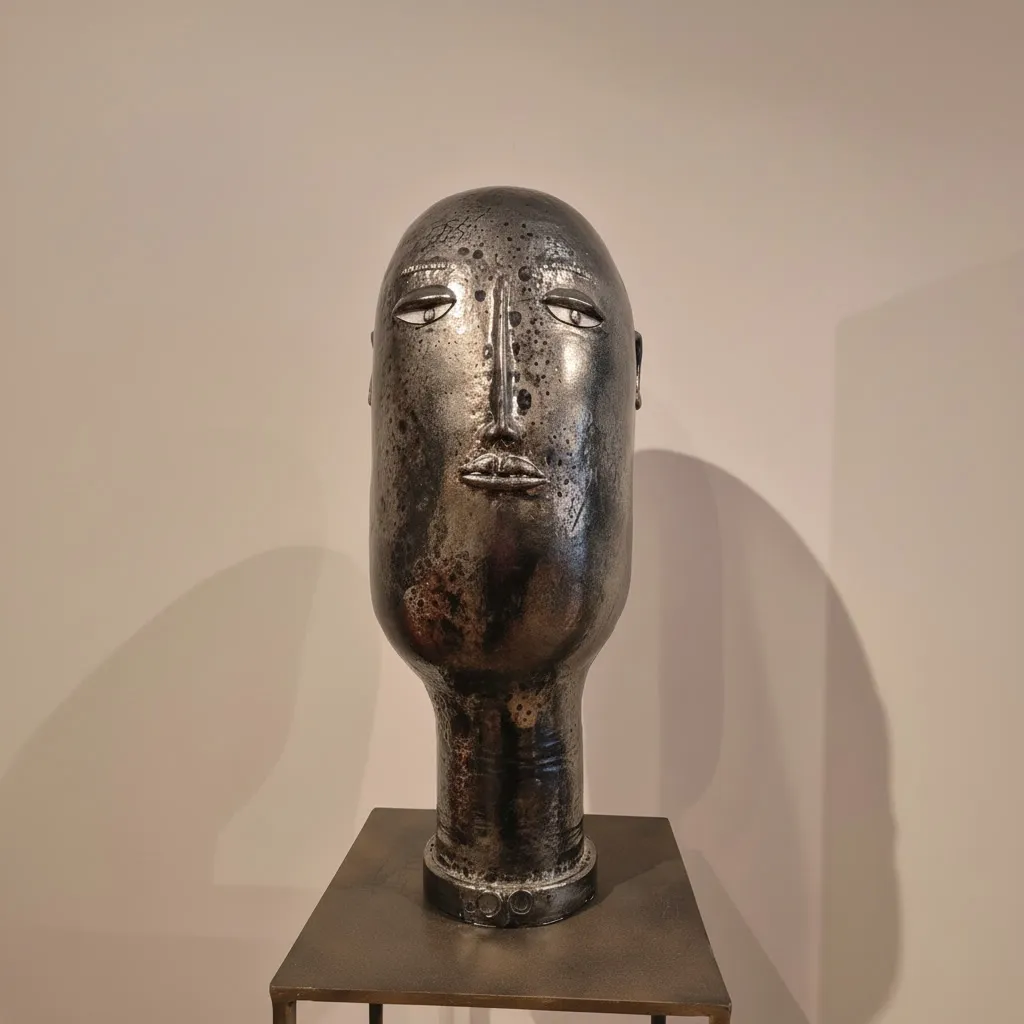Sculpture d'une tête de jeune homme